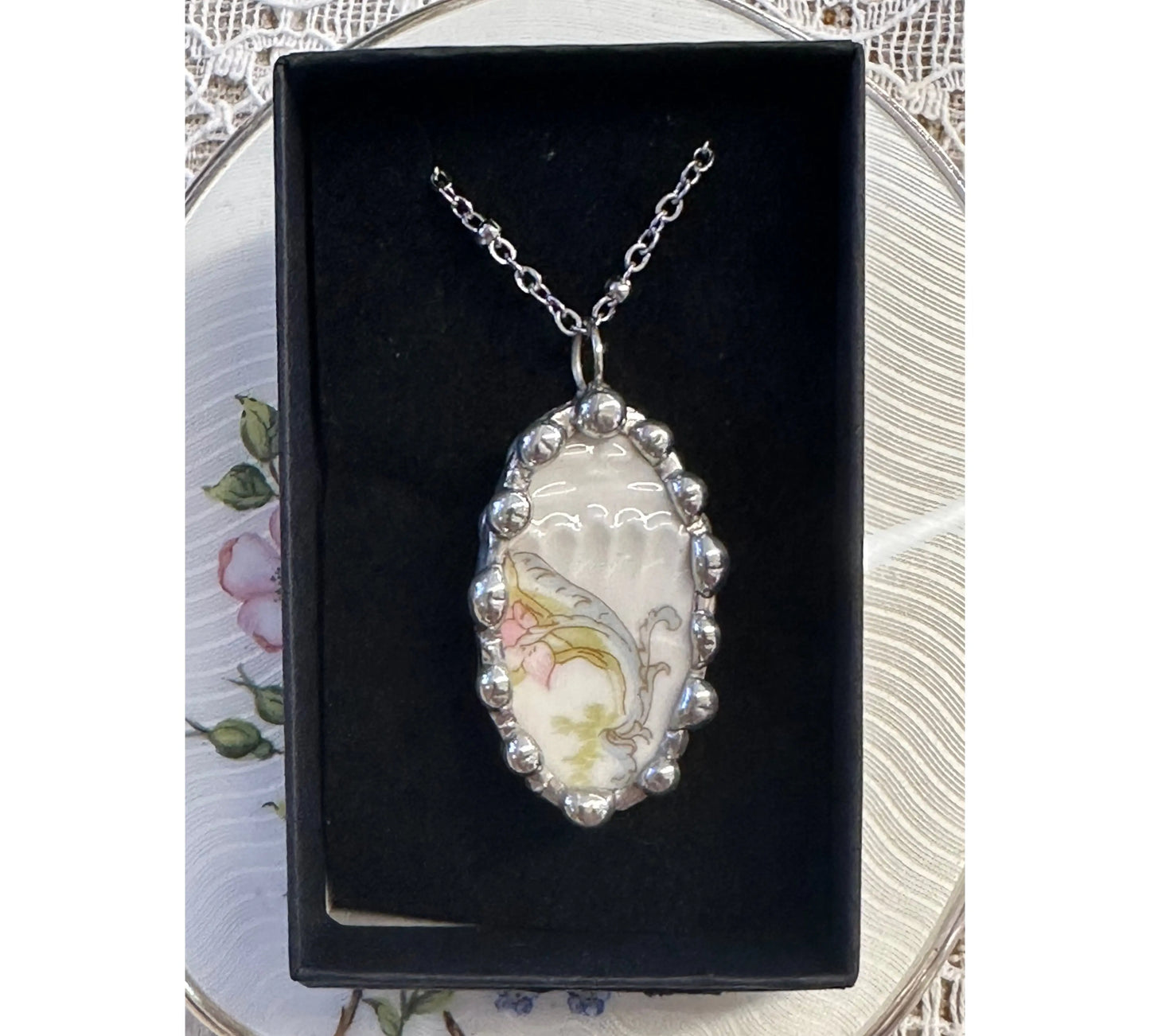 Vintage Limoges Ceramic Necklace