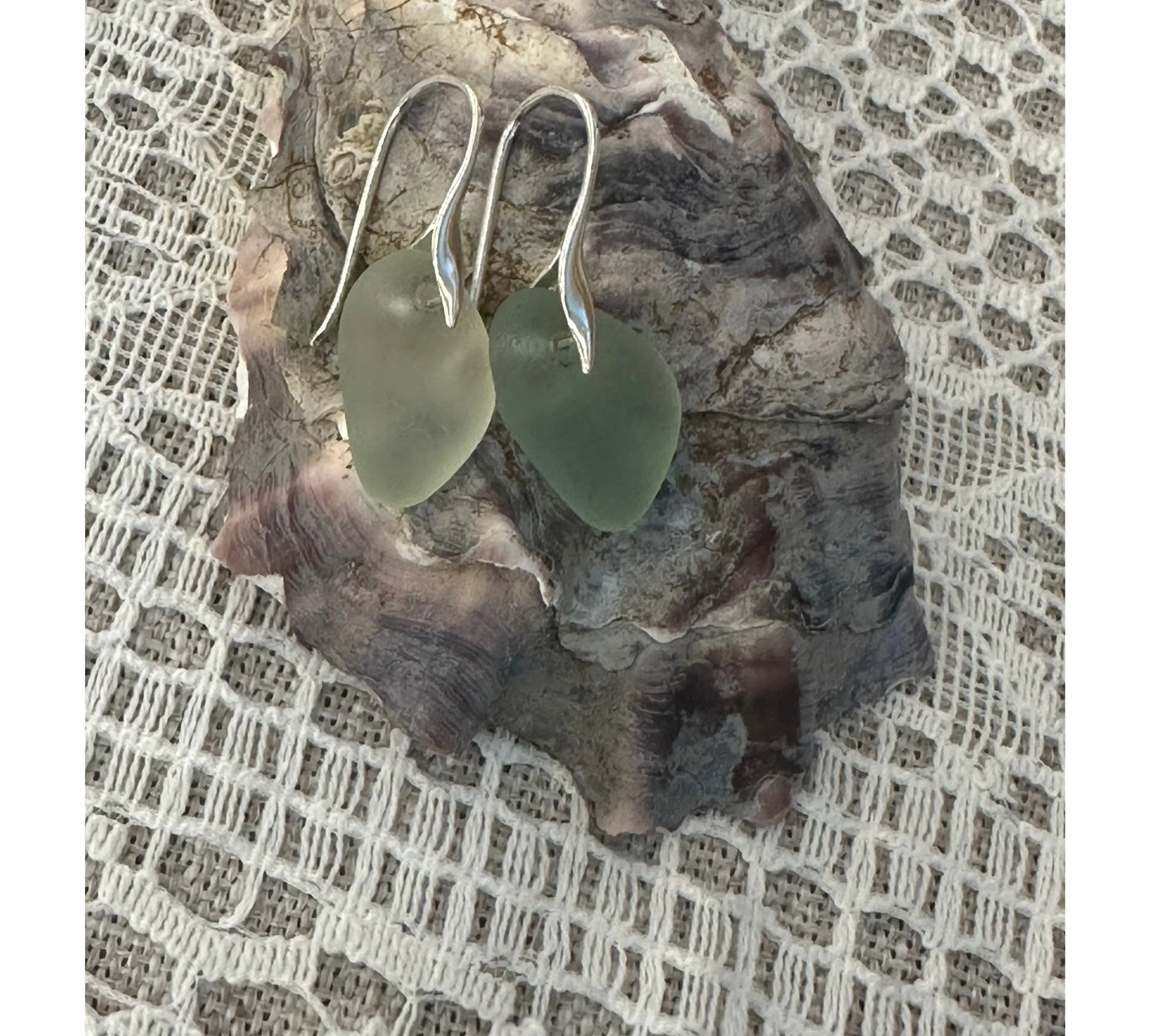 Sea Glass Silver Earrings The Big Little Shop
