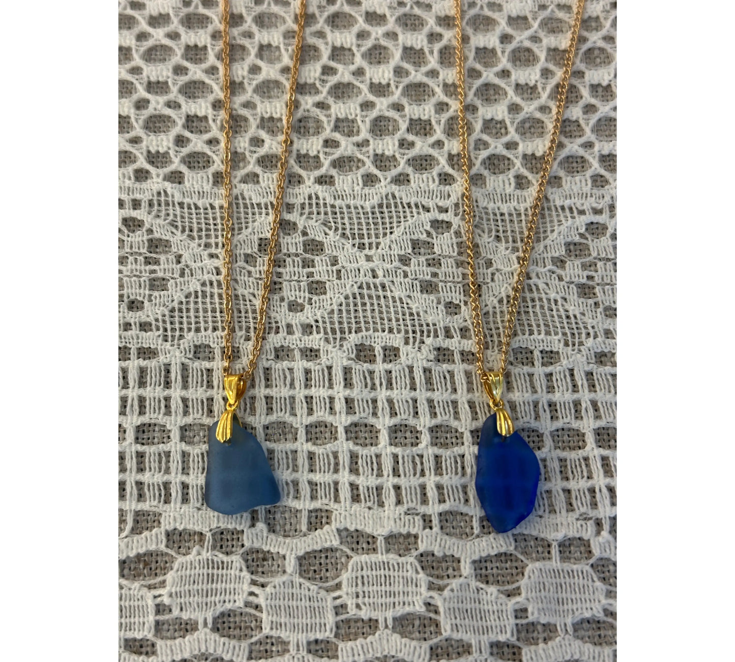 Rare Sea Glass Gold-plated Necklace