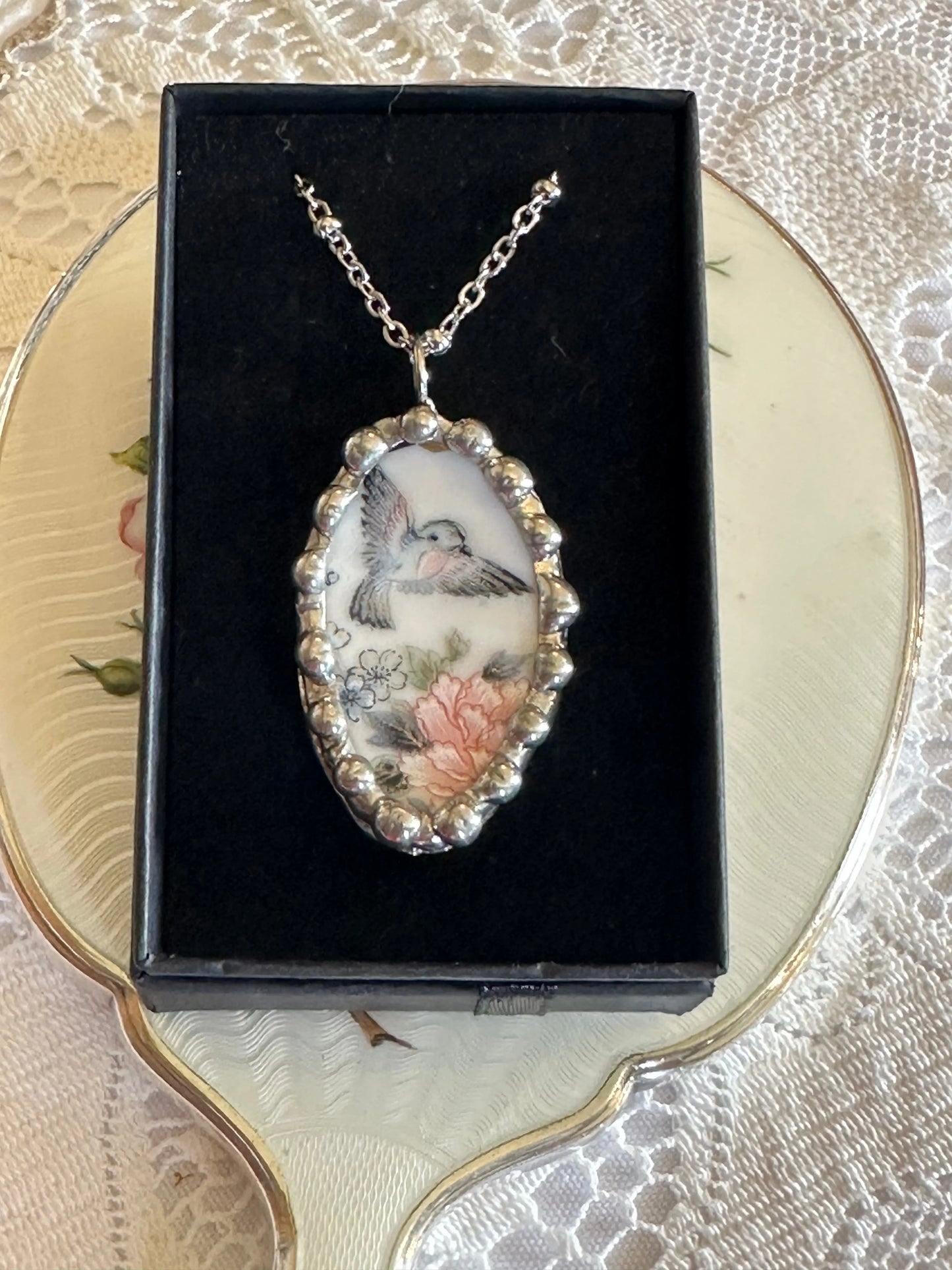 Vintage Japanese Porcelain Plate Necklace The Big Little Shop