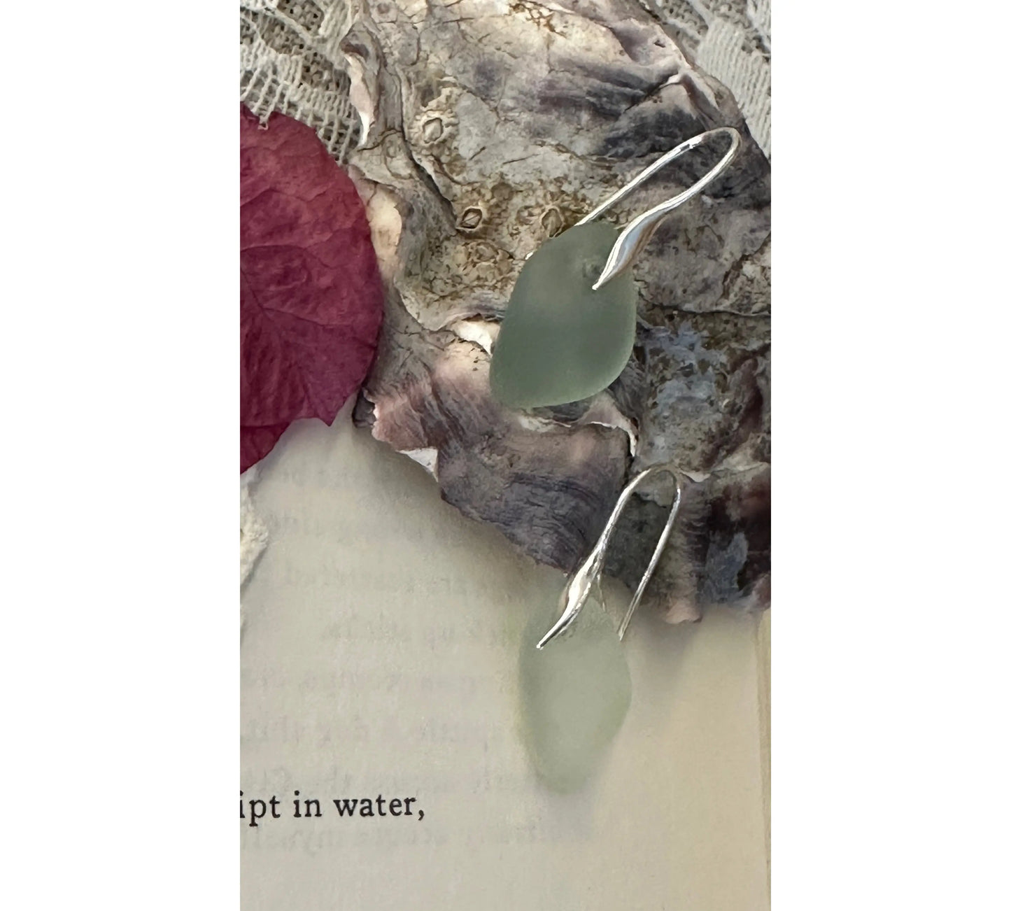 Sea Glass Silver Earrings The Big Little Shop