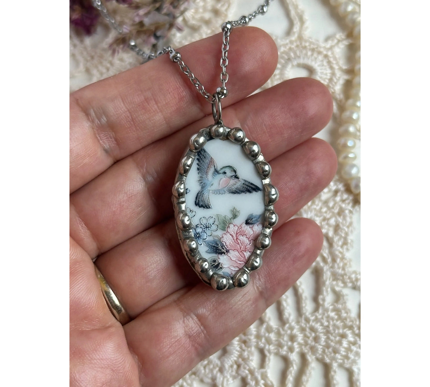 Vintage Japanese Ceramic Necklace