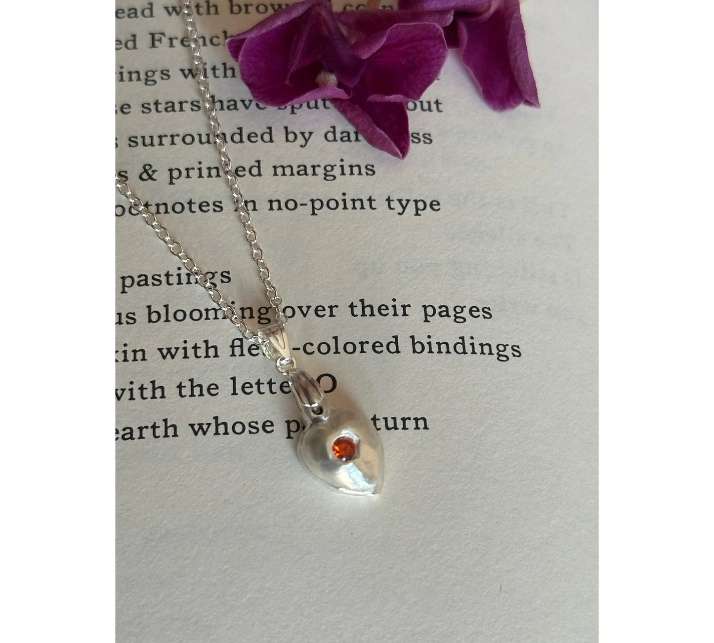 Handmade Silver Heart Necklace and Ring Set The Big Little Shop