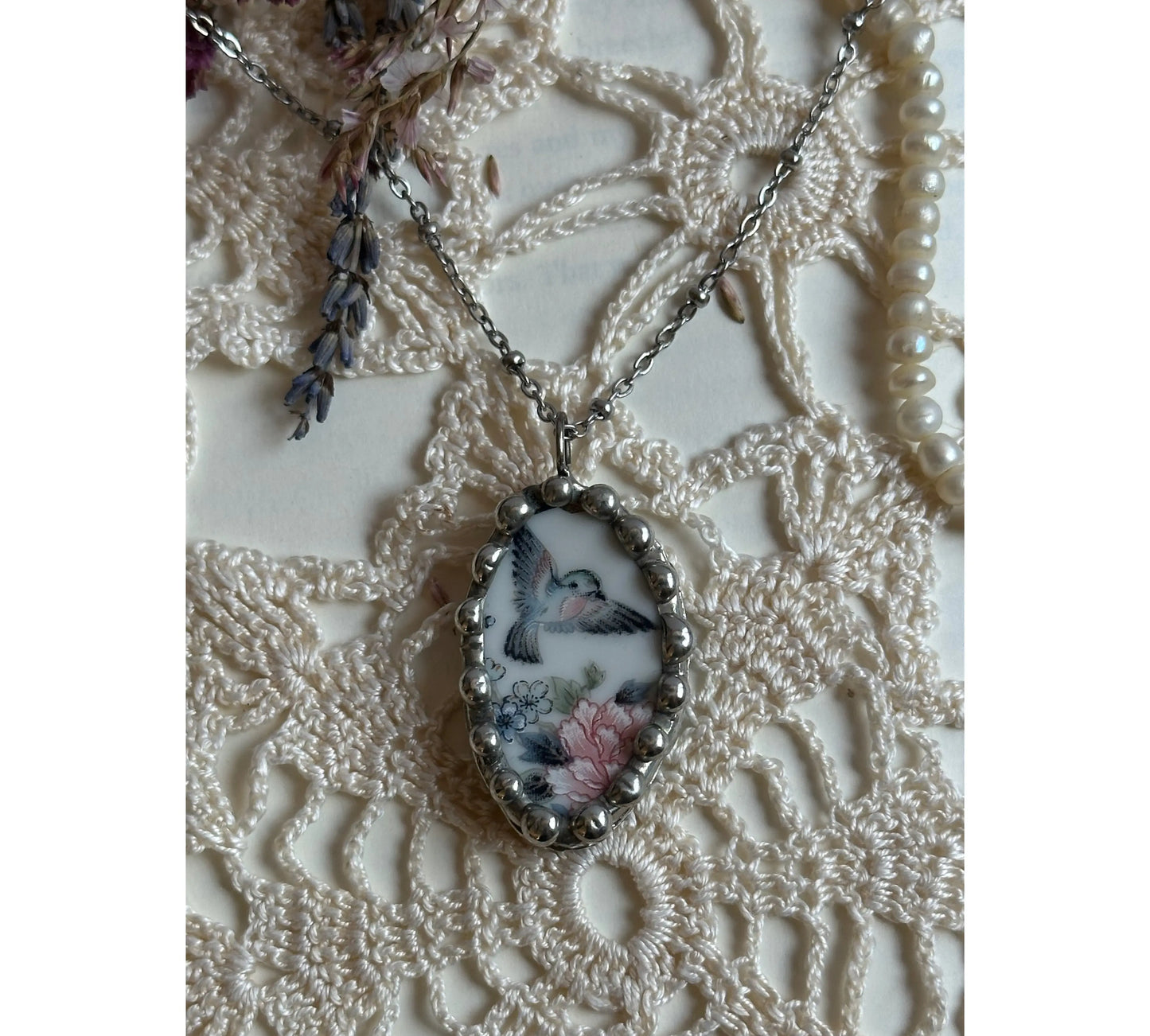 Vintage Japanese Ceramic Necklace