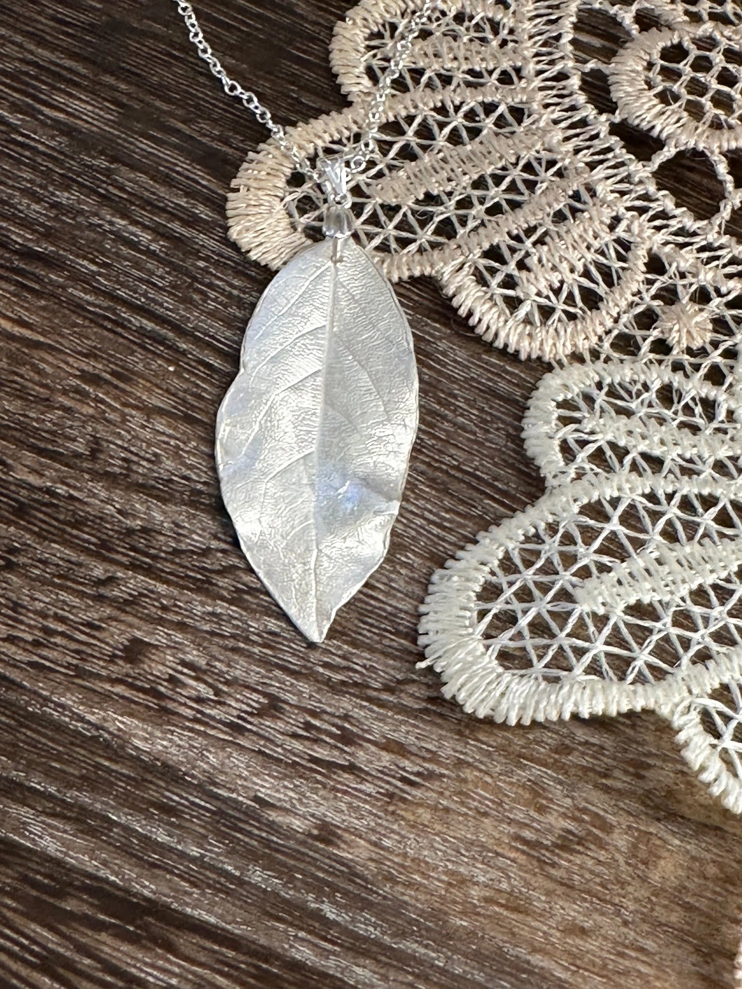 Handmade Silver Bay Leaf Necklace