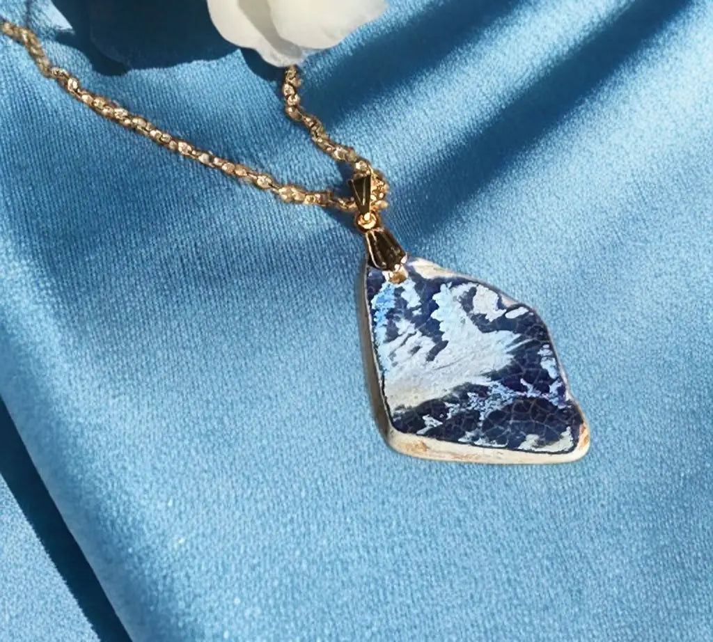 Handmade Sea Pottery Gold-plated Necklace Sustainable Jewelry by The Big Little Shop in Dubai