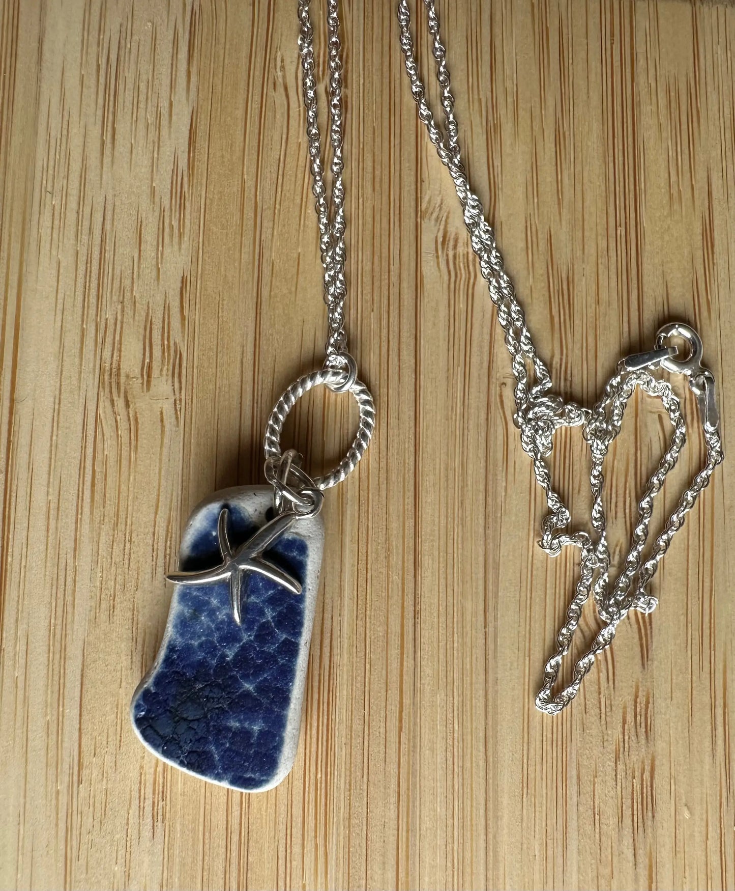 SOLD OUT- Sea Pottery with Starfish Charm in Sterling Silver The Big Little Shop