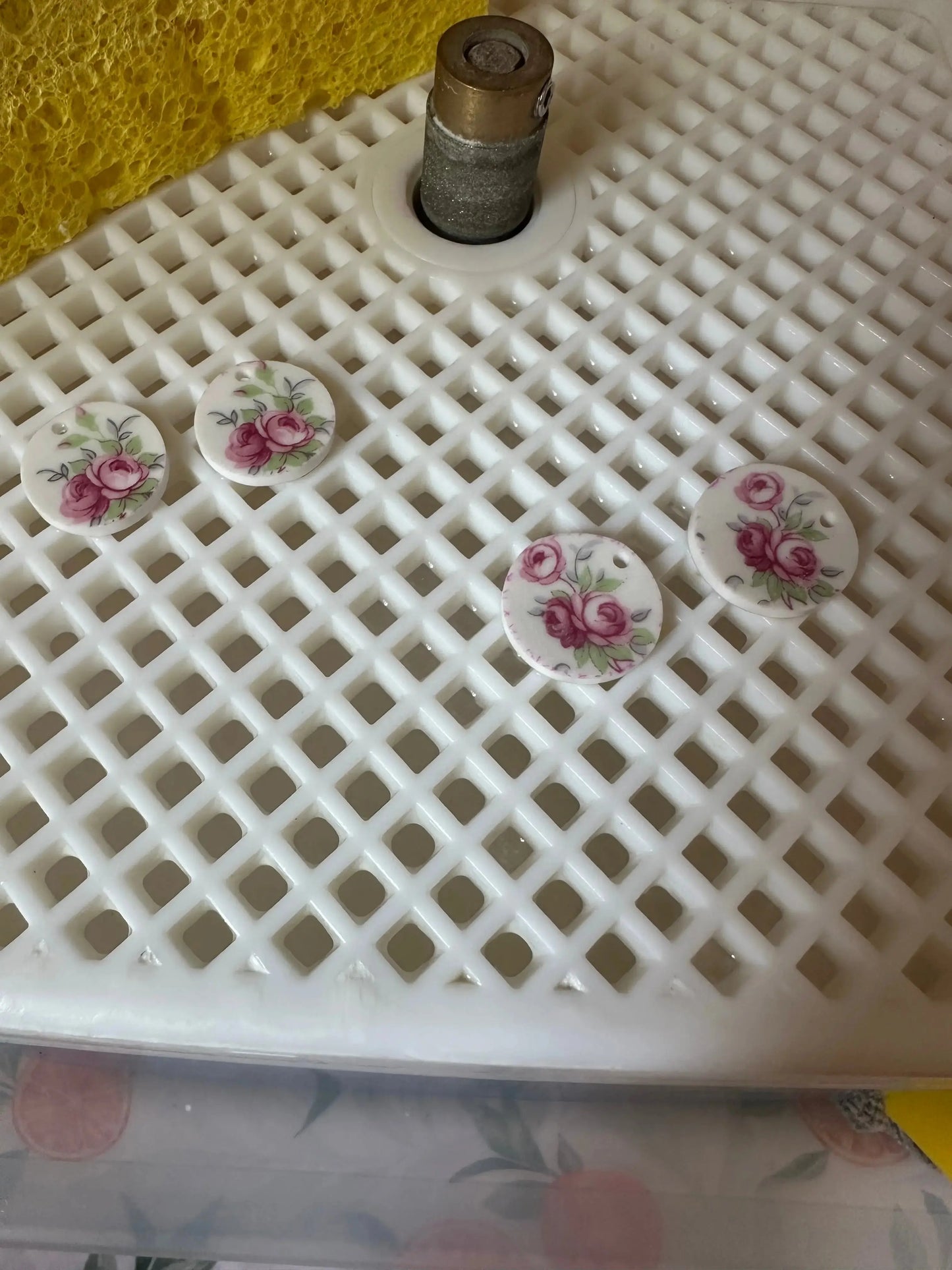 Silver Vintage China Plate Earrings – Handmade Upcycled Jewelry