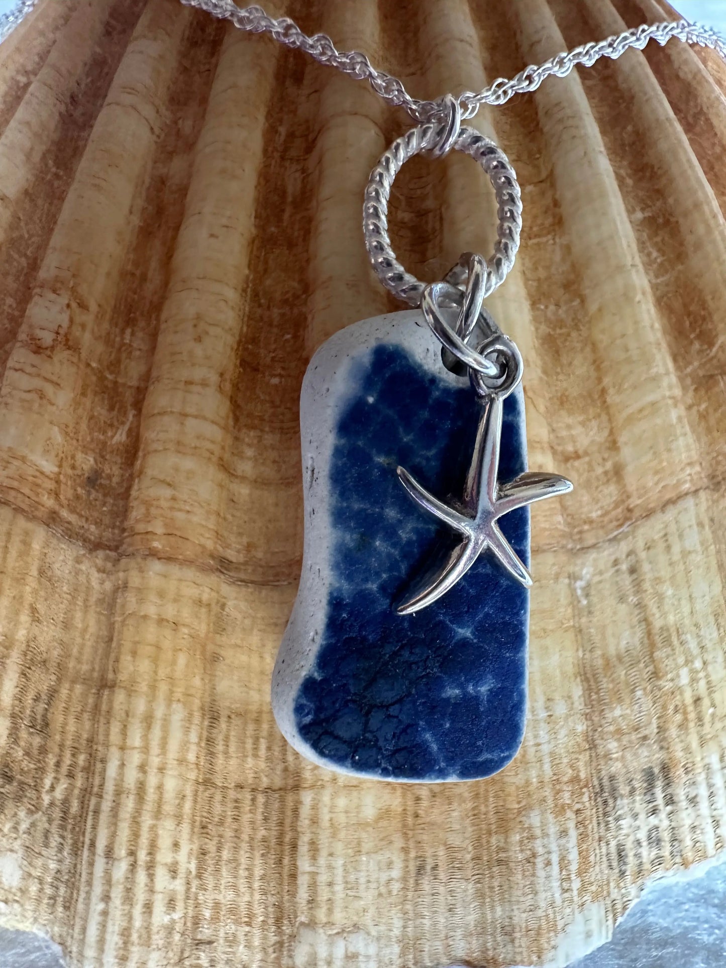 SOLD OUT- Sea Pottery with Starfish Charm in Sterling Silver The Big Little Shop