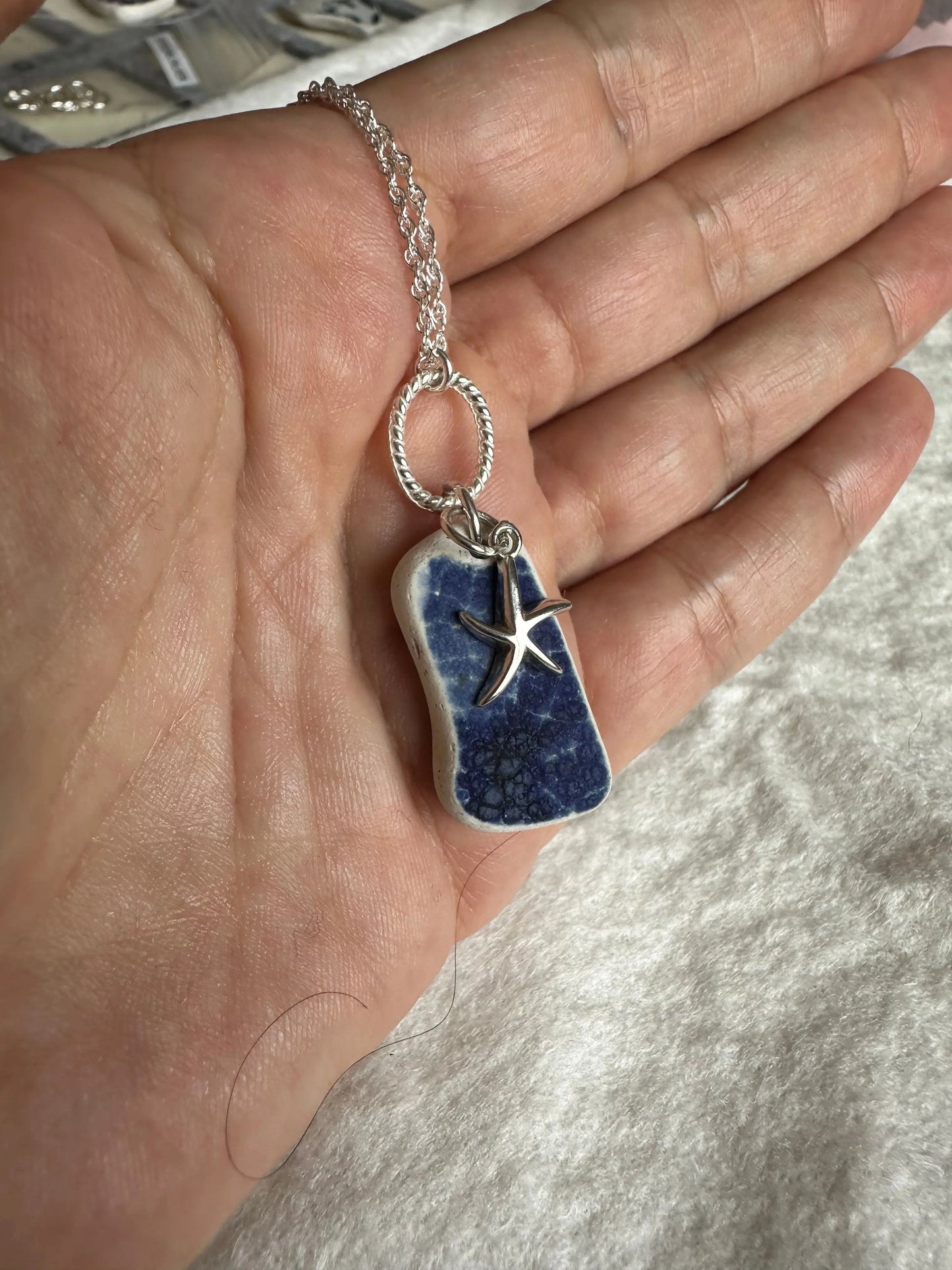 SOLD OUT- Sea Pottery with Starfish Charm in Sterling Silver The Big Little Shop