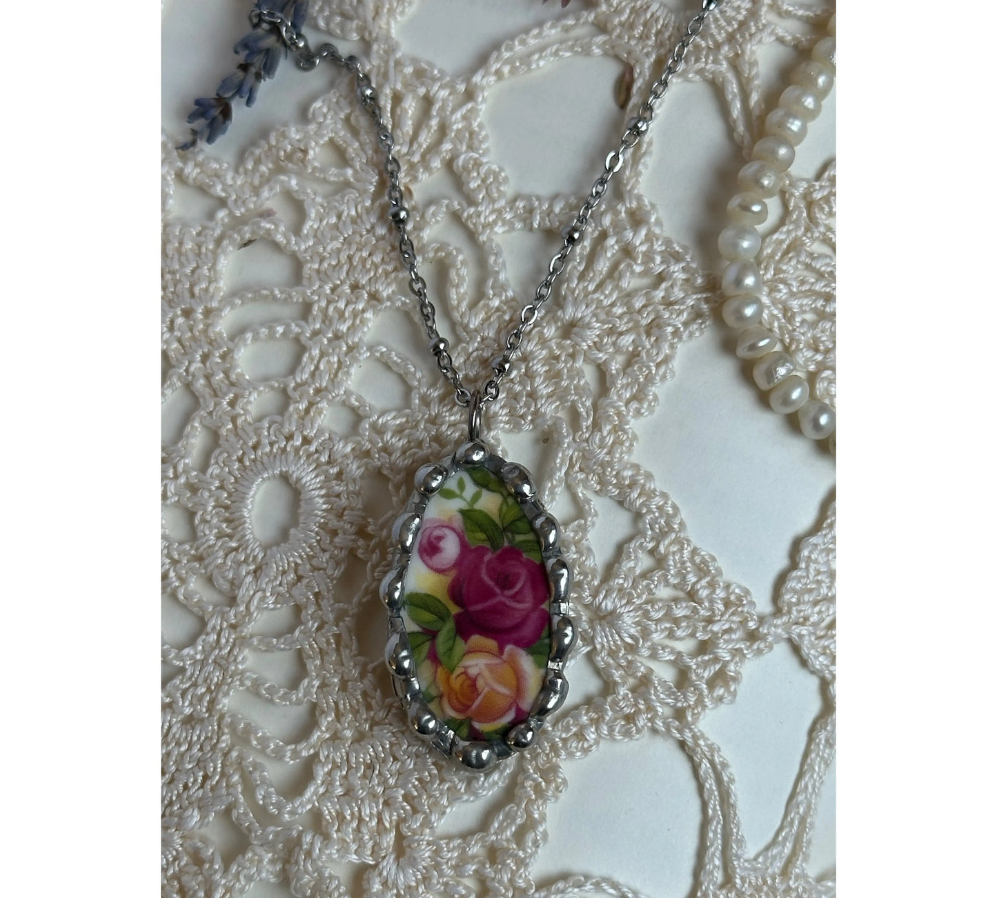 Vintage Royal Albert Ceramic Necklace