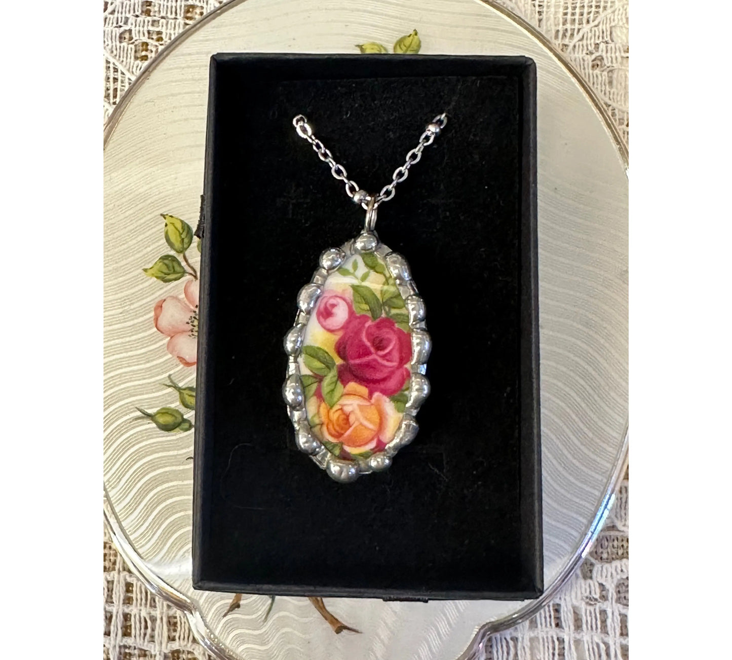 Vintage Royal Albert Ceramic Necklace