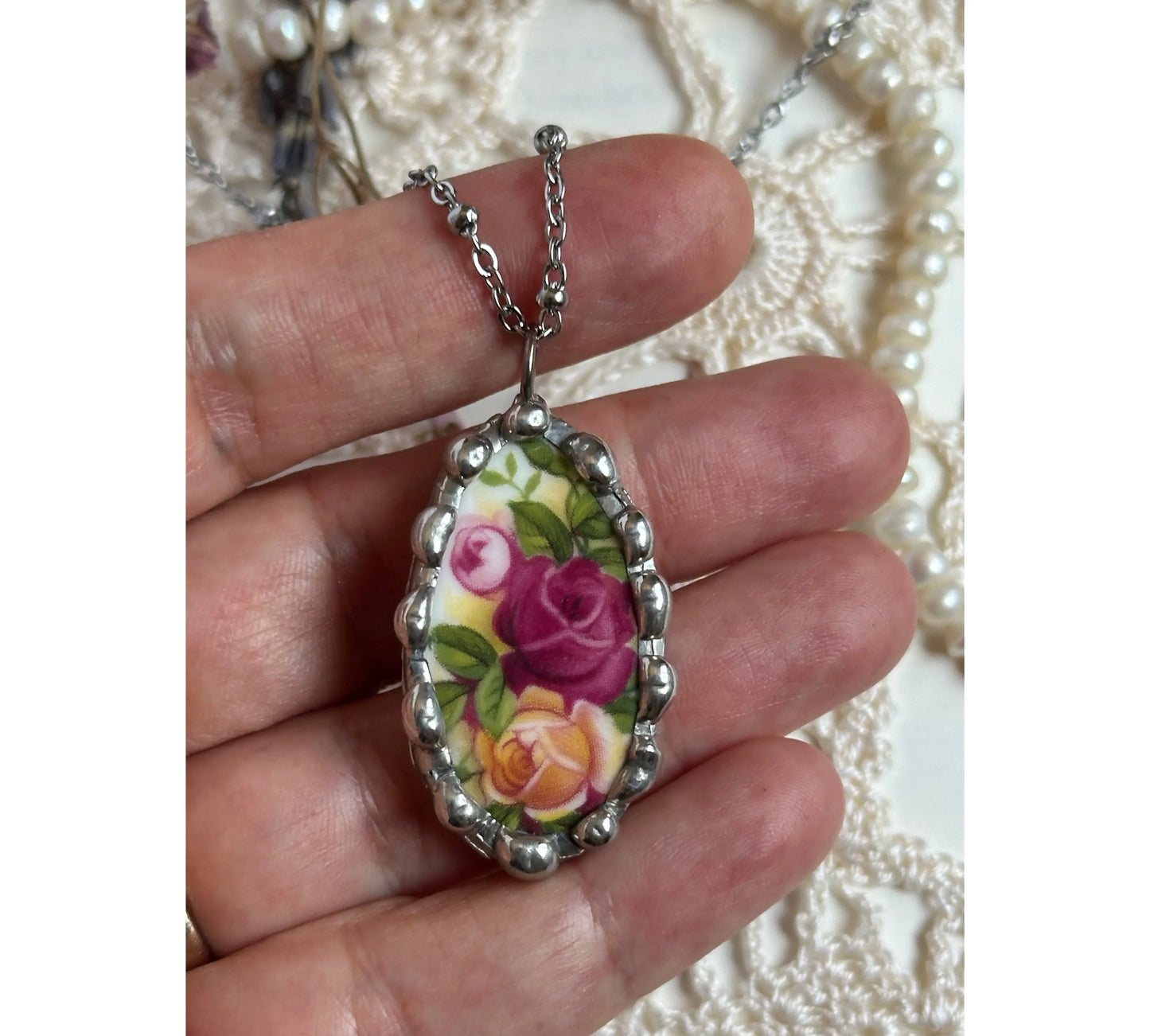 Vintage Royal Albert Ceramic Necklace