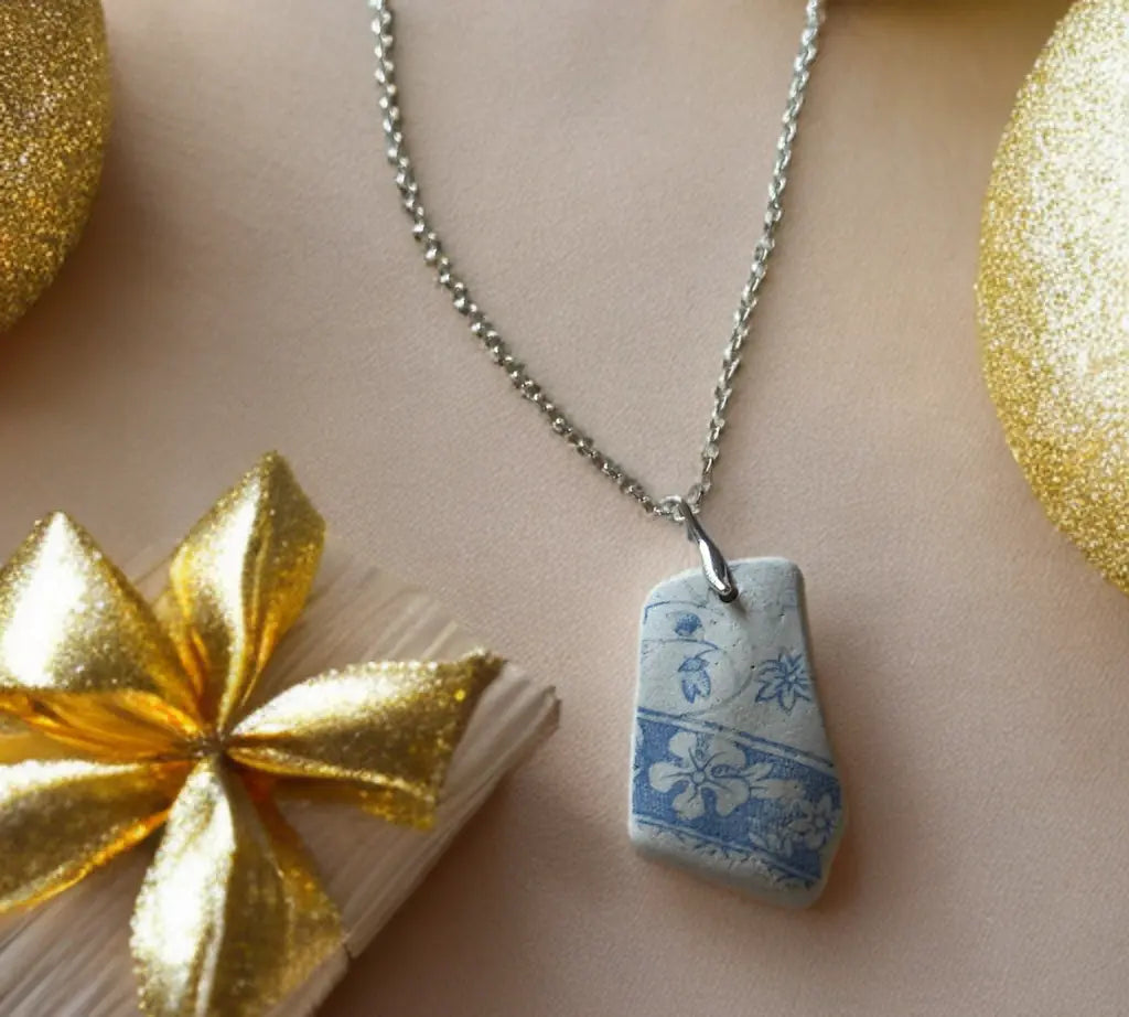 Sea Pottery Silver Necklace The Big Little Shop