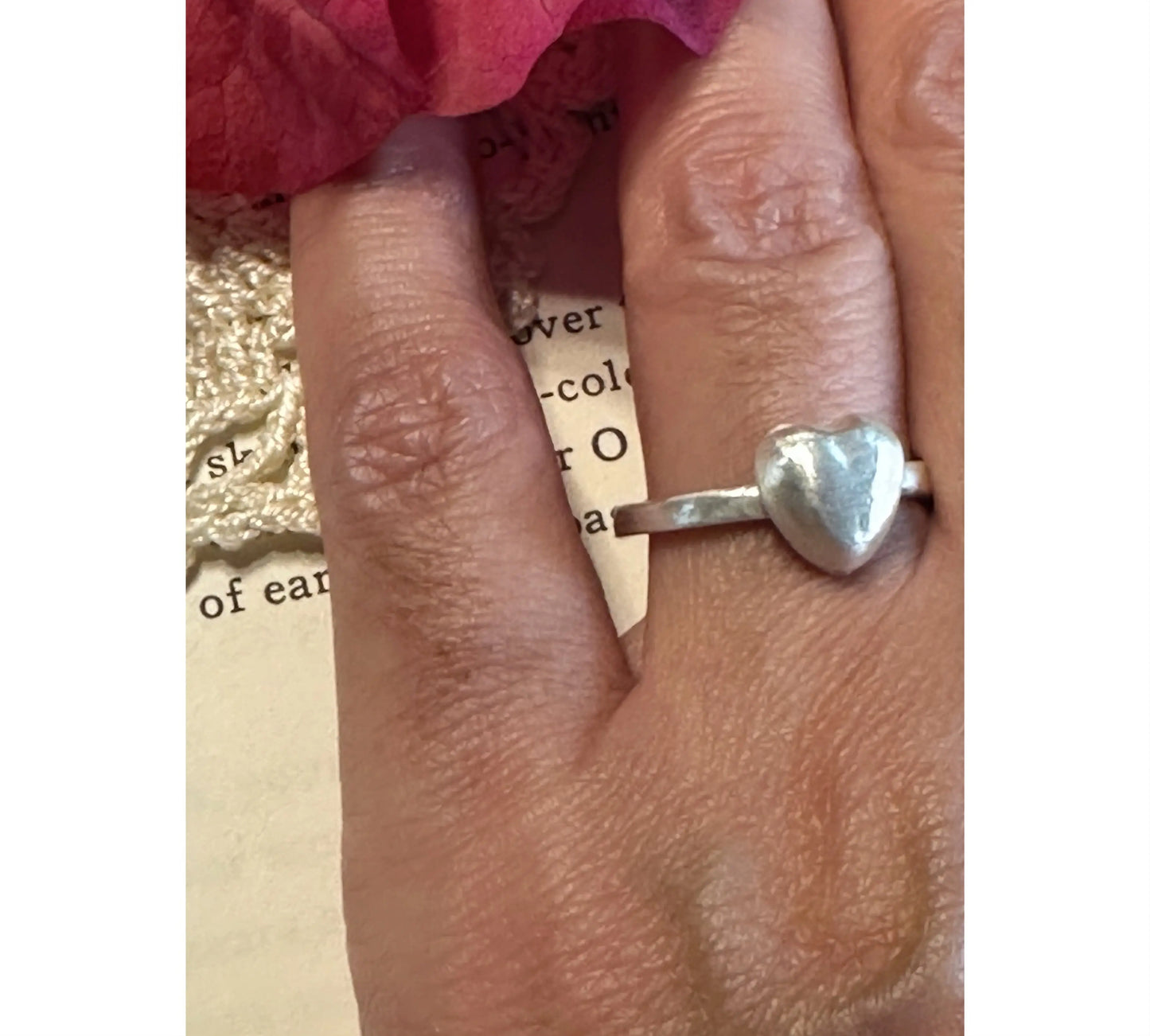 Handmade Silver Heart Ring- Sustainable handmade silver jewelry by The Big Little Shop in Dubai