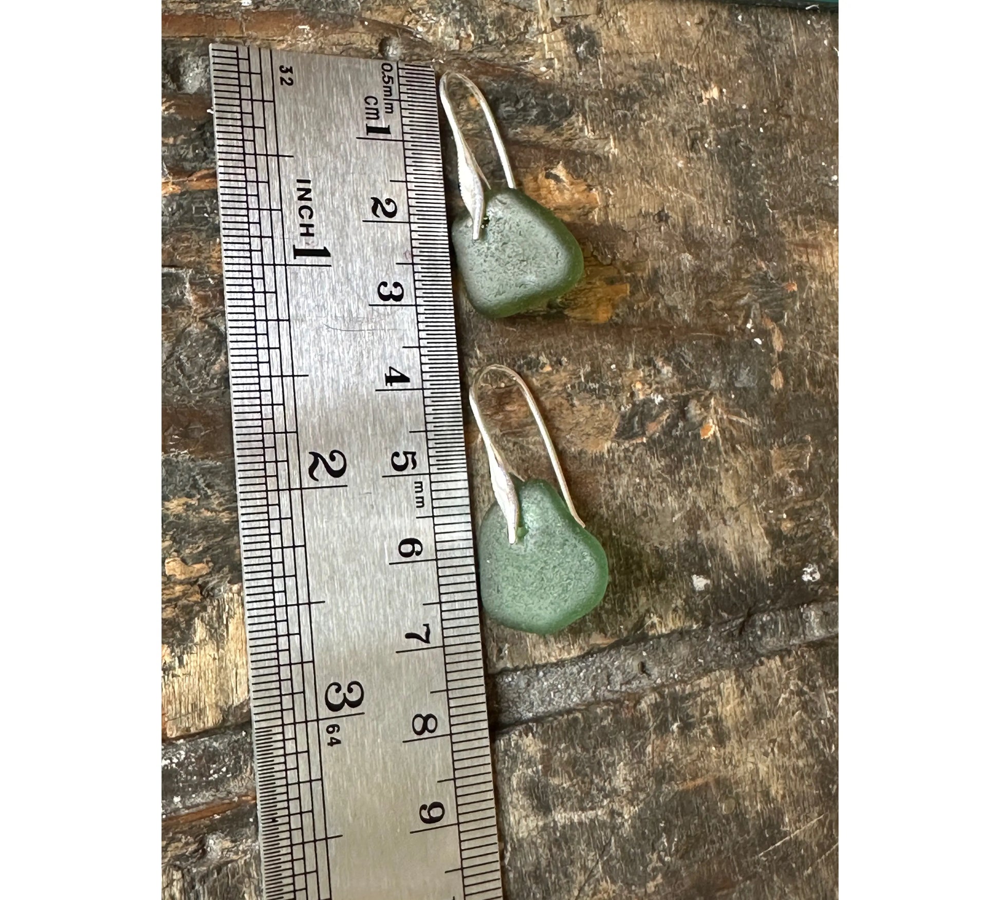 Sea Glass Silver Earrings (Design 2) The Big Little Shop