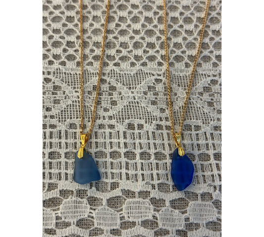 Rare Sea Glass Gold-plated Necklace