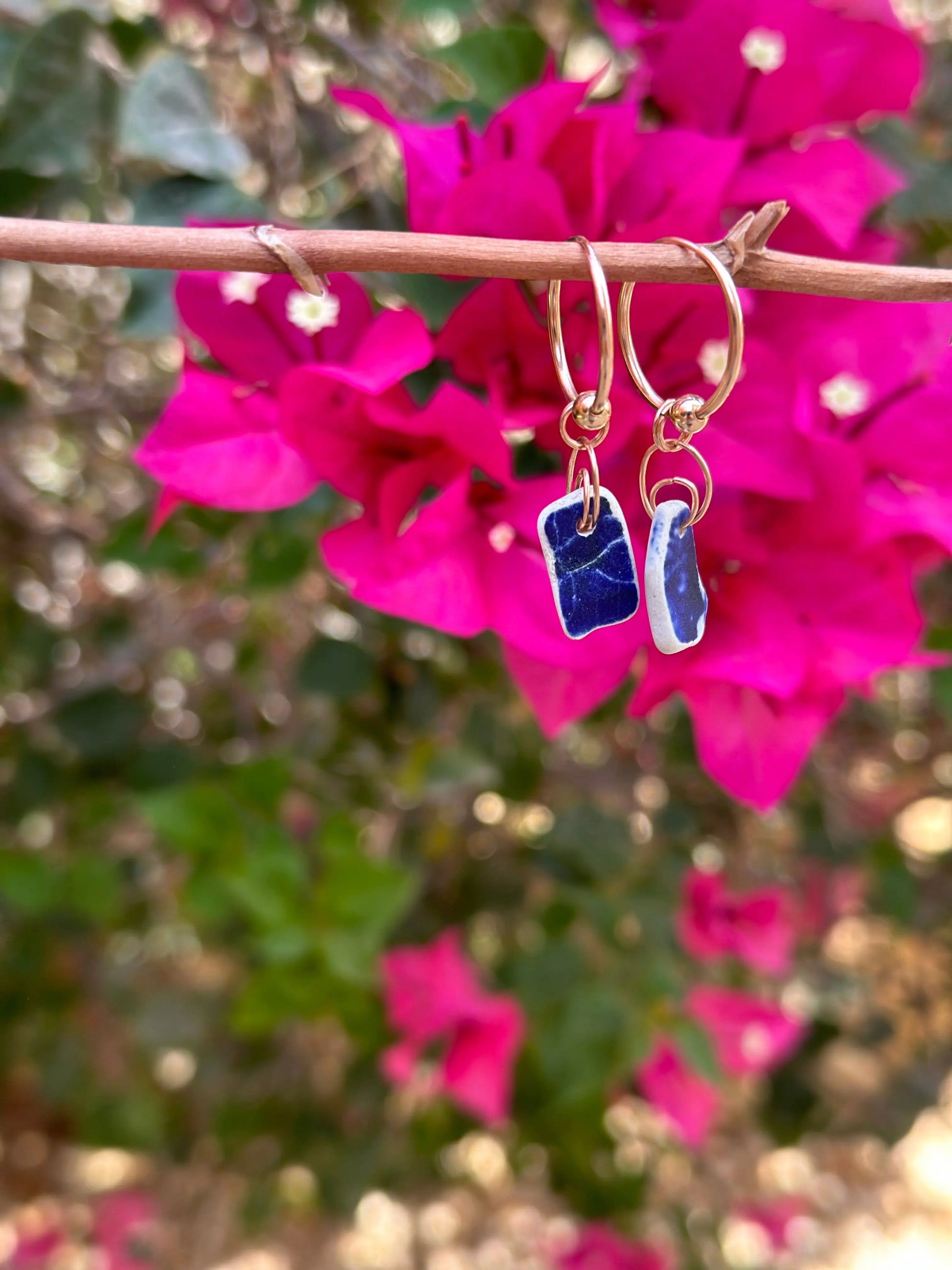 Sea Pottery Rose Gold-Filled Earrings The Big Little Shop