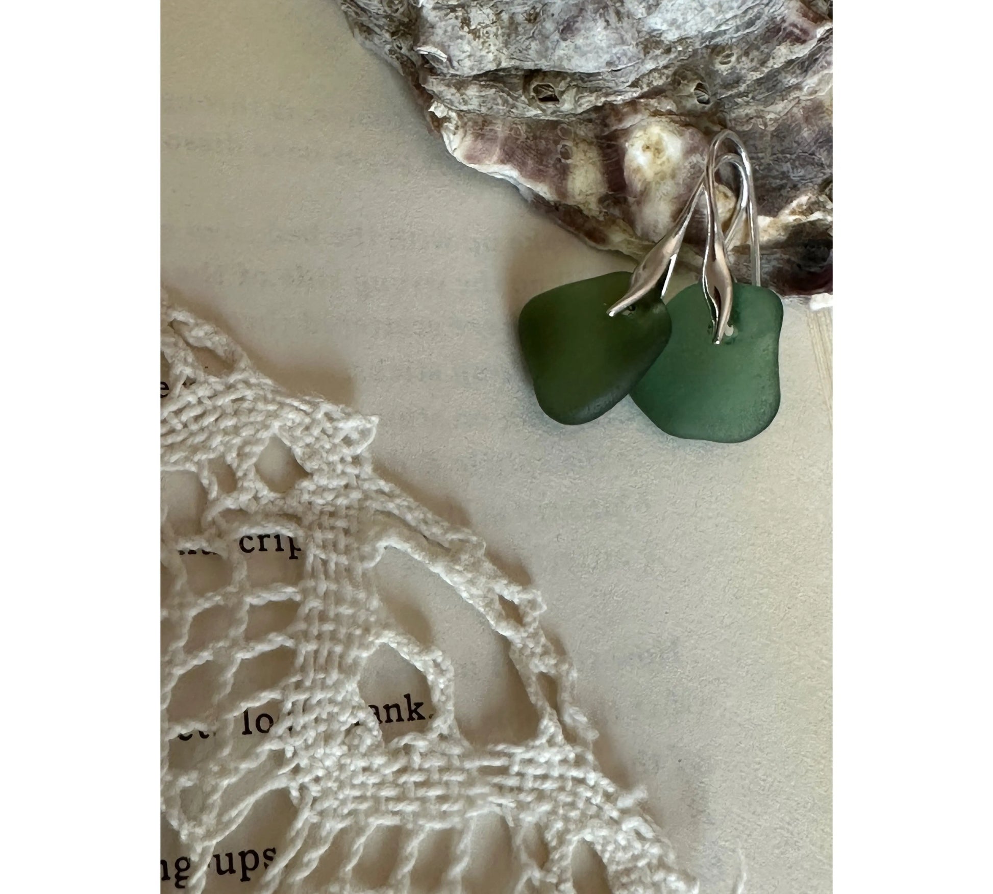Sea Glass Silver Earrings (Design 2) The Big Little Shop