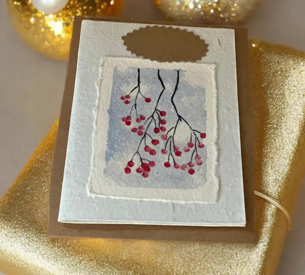 Christmas hand-painted plantable cards The Big Little Shop