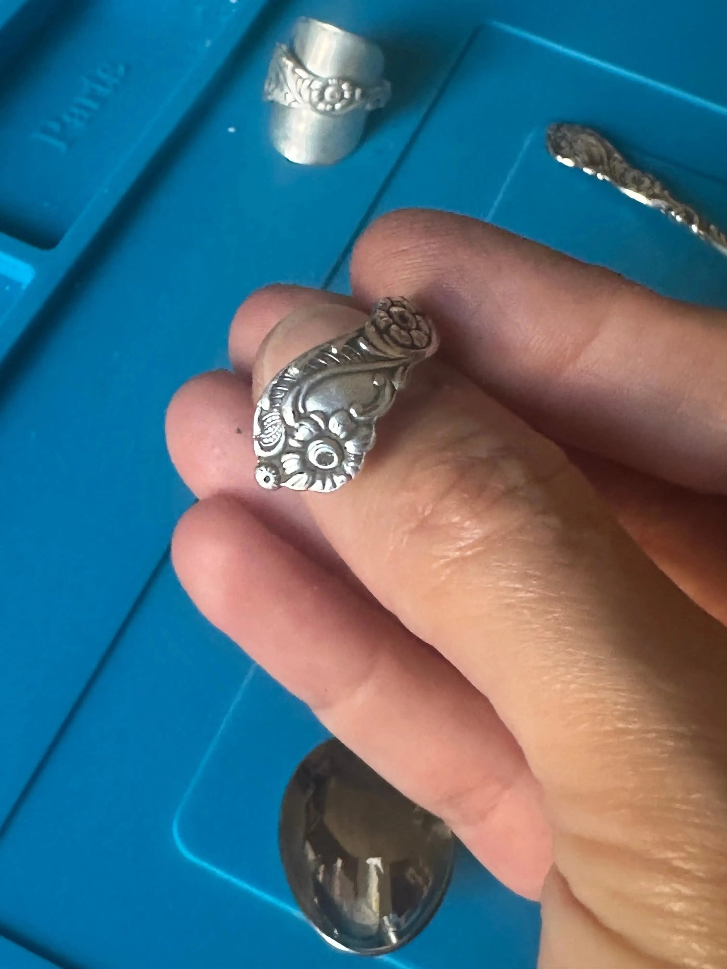 Vintage Swedish Spoon Floral Ring