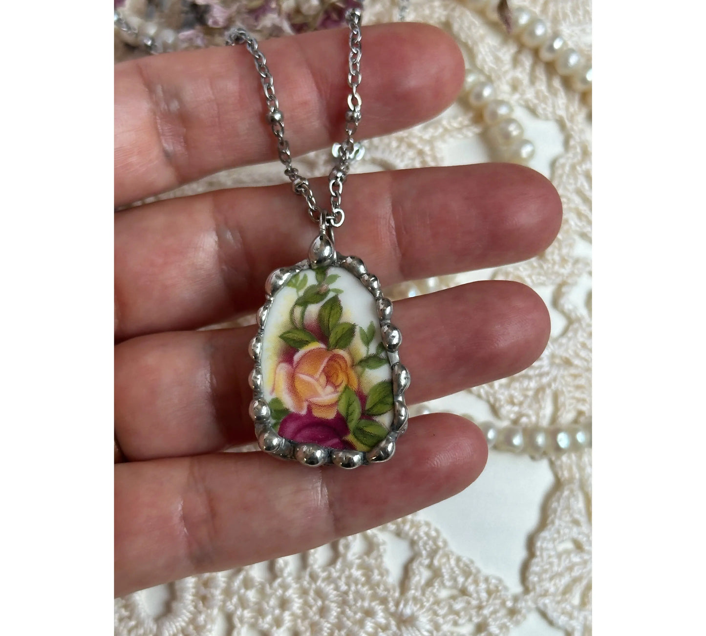 Vintage Royal Albert Ceramic Necklace