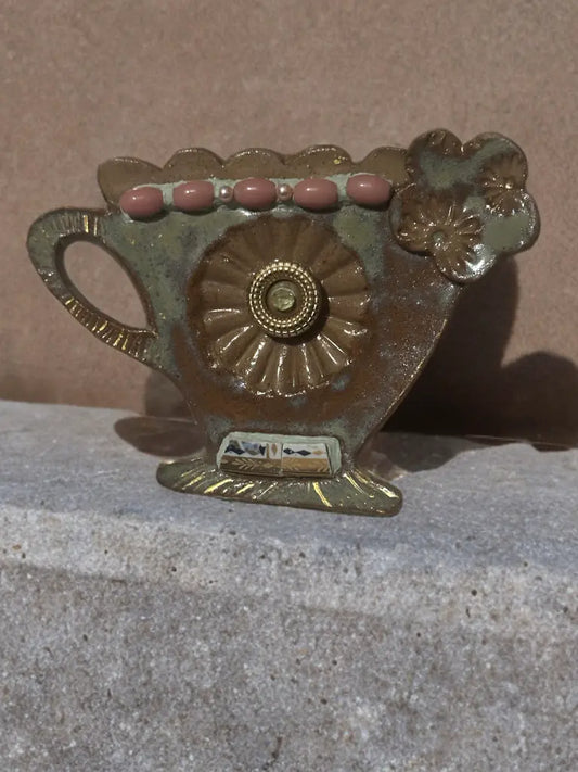 Tea Time – Handbuilt Ceramic Mosaic Wall Art