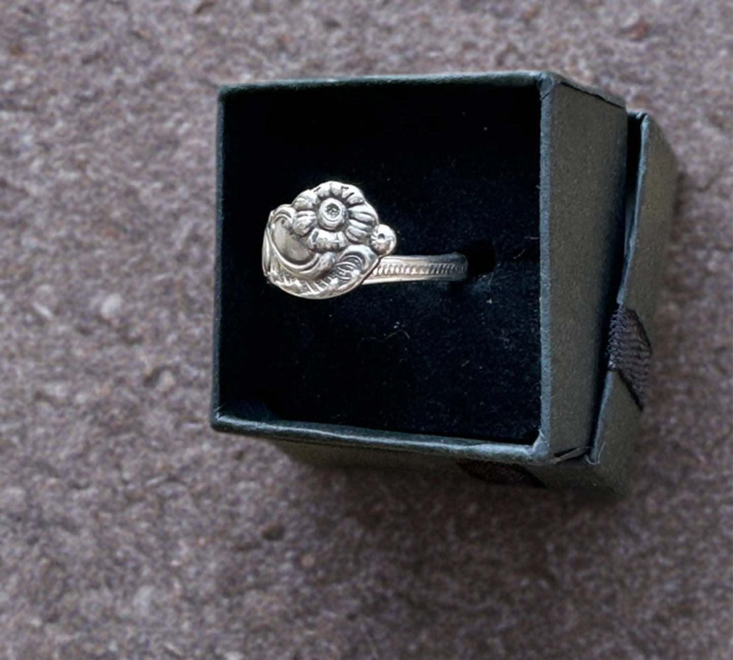 Vintage Swedish Spoon Floral Ring