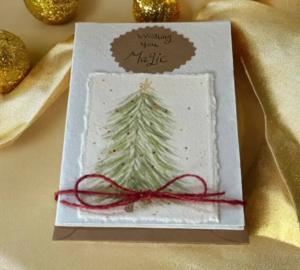 Christmas hand-painted plantable cards The Big Little Shop