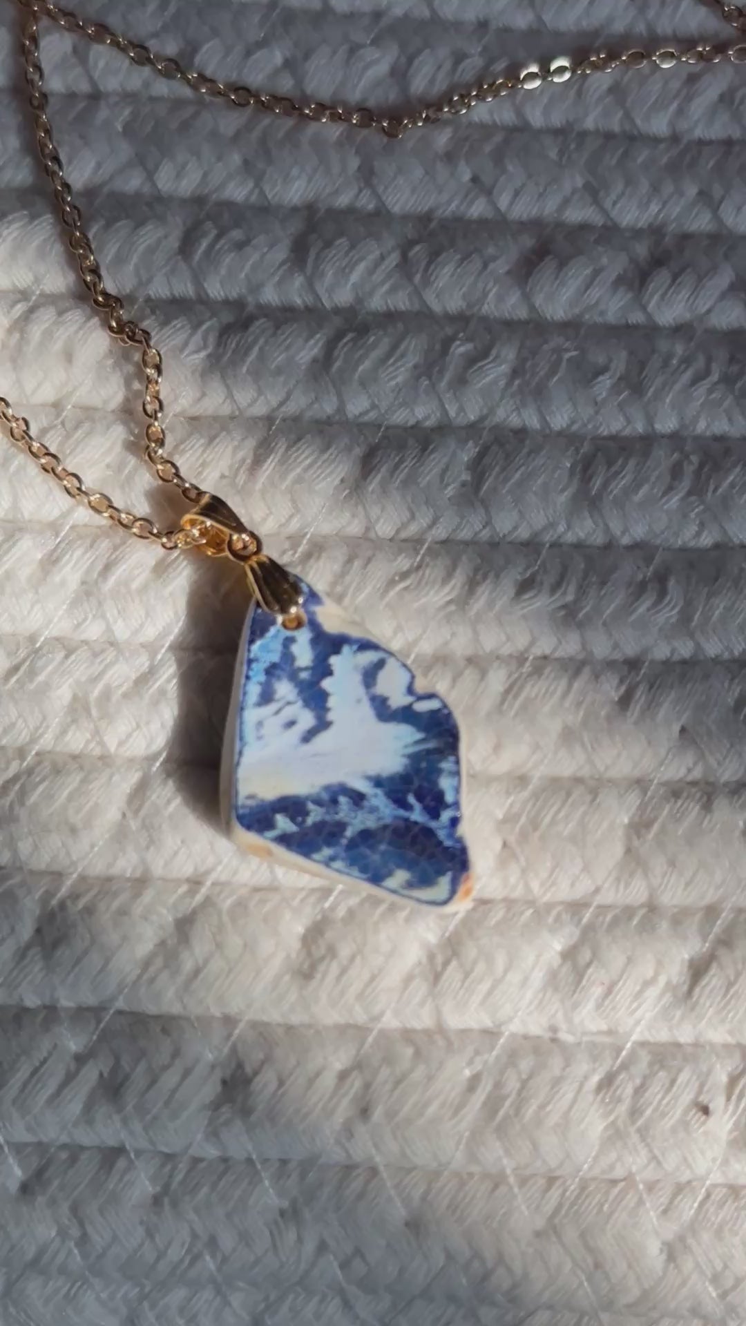 Handmade Sea Pottery Gold-plated Necklace Sustainable Jewelry by The Big Little Shop in Dubai